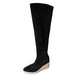 Overknees Stiefel Damen Sexy Hohe Stiefel Vintage High-Heels Stiefel Winterstiefel rutschfeste Westernstiefel Bequem Langschaftstiefel Übergangsstiefel Elegant Cowboystiefel Damenstiefel von BIBOKAOKE