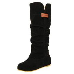 Stiefeletten Damen Klassische Stiefel Damen Gefüttert Winterschuhe Damen Rutschfest Stiefeletten Damen mit Absatz Wasserdicht Winterstiefel Damen Klobig Absatz Ankle Boots Warm Schneestiefel von BIBOKAOKE