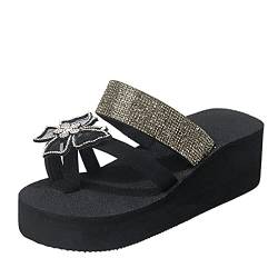 Zehentrenner Sandalen Damen Flip Flops Peep Toe Sommerschuhe Bequem Pantoletten Große Größen Flipflopsandalen Rutschfest Römersandalen Elegant Slippers Atmungsaktiv Orthopädische Sandalen von BIBOKAOKE