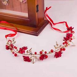 BIEMBI GAGALU Haarschmuck Krone Diademe für Damen und Damen, Blumen-Stirnband mit Schleifenkranz, Hochzeit, Damen, Mädchen, Girlanden, Blumenkrone, Haarband von GAGALU (Farbe: 14) von BIEMBI