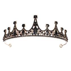 BIEMBI Haarschmuck Krone Tiaras für Frauen Elegante Tiara Diadem Damenschmuck Barock Schwarz Kristall Strass Kronen Braut Königin Prinzessin Hochzeit Haarschmuck (Farbe: Stil 23) von BIEMBI