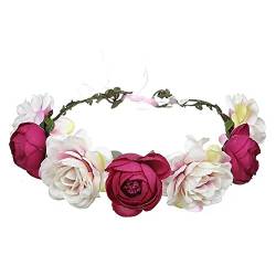 BIEMBI Haarschmuck-Kronen-Tiaras für Damen, handgefertigt, Perlenblumen-Haarband, Brautschmuck, Hochzeitskrone, Haarschmuck, Haarband, Tiara, Kristall-Kopfschmuck, Haarschmuck (Farbe: 21, Größe: von BIEMBI