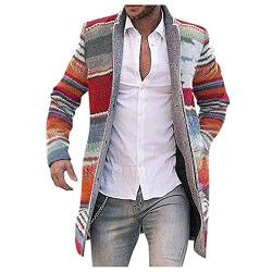 BIISDOST Cardigan Herren Lang Strickjacke Windbreaker Jacken Knopf Strickpullover Sweatjacke Wollmantel Strickmantel Longstrickjacke Winter Strickjacke Wintermantel Warm Cardigan Schlank von BIISDOST