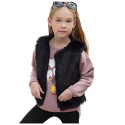 BIISDOST Fellweste Kinder Mädchen - Winterweste Kinderweste Kunstpelz Winter Warm Steppweste Fleeceweste Ärmellose Winterjacke Plüschjacke Kindermantel Plüsch Kälteschutz Kuscheljacke von BIISDOST