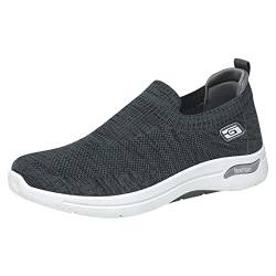 BIISDOST Herren rutschfest Slip On Canvas Schuhe Straßenlaufschuhe Einzelne Schuhe Trekkingschuhe/Turnschuhe/Tennisschuhe Laufschuhe Casual Atmungsaktiv Sneaker Einzelne Schuhe Bequeme Freizeitschuhe von BIISDOST