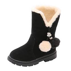 BIISDOST Kinder Baby Prinzessin Schuhe Mode Bowkont Baumwolle Stiefel Schneestiefel Prinzessin Weiche Schuhe Mode Baumwolle Stiefel Stiefeletten Turnschuhe Kinder Junge (Black, 34 Big Kids) von BIISDOST