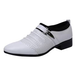 BIISDOST Schwarze Lederschuhe Herren Breit Derby Oxford Hochzeit Schuhe Schnürschuh Klassischer Business Halbschuh Business Oxford Schnürschuh Männer Smoking Lackleder Brogue Schuhe Geschäft von BIISDOST