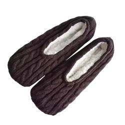 BIISDOST Slipper-Socken für Damen mit flauschigen Damen-Slipper-Socken mit rutschfester Unterseite, gemütliche, warme Hausschuhe, robuste Thermosocken, a, Einheitsgröße von BIISDOST