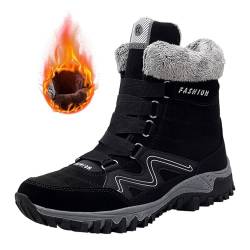 Winterboots Damen Winterboots Plush Herren Stiefel Unisex Winterschuhe Einfarbige Winterboots rutschfeste Schneestiefel Fashion Stiefeletten Komfort-Stiefel Vintage Klassische Leicht von BIISDOST