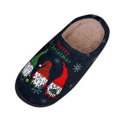 Damen Warme Winter Hausschuhe Herren Home Slippers Herren Weihnachten Hausschuhe Frau Hausschuhe Bequeme Weihnachten Hausschuhe Männer Hausschuhe Hausschuhe rutschfest Unisex Erwachsene, Schwarz , von BIKETAFUWY