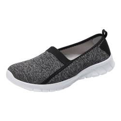 BILIKEYU Damen Slip In Sneakers Sportschuhe Weiche Leichte Bequem Outdoor Orthopädische Atmungsaktive Mesh Gehen Schuhe rutschfeste Trendy Walkingschuhe gr 37 Schwarz von BILIKEYU