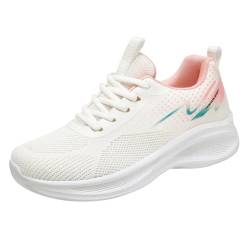 BILIKEYU Damen Sneaker Sportschuhe Atmungsaktive Weiche Sohle Leichte Orthopädische Freizeitschuhe rutschfeste Weiche Bequem Workout Laufen Gehen Walkingschuhe Outdoor gr 39 Weiß von BILIKEYU