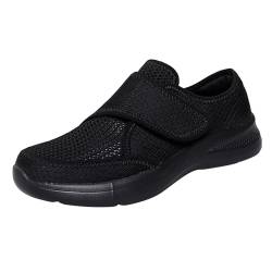 BILIKEYU Damen Sneakers Leichte Weiche Bequem Orthopädische Atmungsaktiv Gestrickte Mesh rutschfeste Freizeitschuhe Fitness Gym Walking Laufen Gehen Schuhe gr 44 Schwarz von BILIKEYU