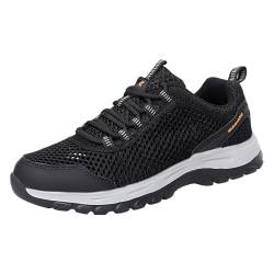 BILIKEYU Damen Sneakers Leichte Weiche Schuhe Sport Walkingschuhe rutschfeste Orthopädische Freizeitschuhe Mesh Fitness Gym Walking Yoga Workout Laufen Gehen Schuhe gr 38 Schwarz von BILIKEYU