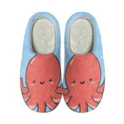 BILIKEYU Hausschuhe Damen Herren Haus Schuhe Plüsch Flauschige Pantoffeln Lustig Kuschelige Home Slipper Winter Warm rutschfeste Hausschlappen Schlafzimmer gr 41 Rot2 von BILIKEYU