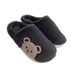 BILIKEYU Hausschuhe Damen Plüsch Flauschige Niedliche Weiche Bequeme Warm Winter rutschfeste Pantoffeln Slip On Haus Schuhe Schlafzimmer Baumwolle Home Slipper gr 42 Grey von BILIKEYU