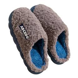 BILIKEYU Hausschuhe Damen Warm Pantoffeln Haus Schuhe Indoor Schlafzimmer Plüsch Baumwolle rutschfeste Bequeme Memory Foam Home Slipper Winter gr 40 Grey von BILIKEYU