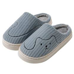 BILIKEYU Hausschuhe Herren Damen Plüsch Baumwoll Winter Warm rutschfeste Pantoffeln Unisex Bequeme Haus Schuhe Hausschuhe Schlafzimmer Home Slipper gr 44 Grey von BILIKEYU