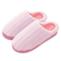 BILIKEYU Hausschuhe Herren Damen rutschfeste Plüsch Flauschige Plüsch Niedliche Pantoffeln Atmungsaktive Schlafzimmer Bequeme Baumwolle Memory Foam Slip On Schuhe Home Slipper gr 40 Rosa von BILIKEYU