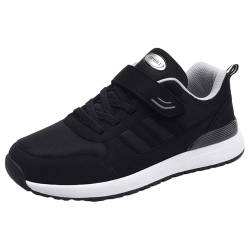 Damen Herren Sneaker Sportschuhe Leichte Schnürer Laufschuhe Atmungsaktive Bequeme Memory Foam rutschfeste Orthopädische Freizeitschuhe Walkingschuhe Running Shoes Women gr 41 Schwarz-A von BILIKEYU