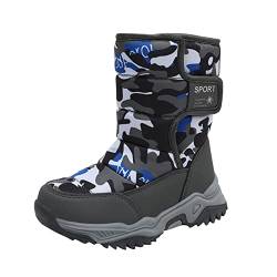 Kinderschuhe Camouflage Schneestiefel Mädchen Jungen Outdoor Stiefel wasserdichte Warme Stiefel Baumwolle Schneestiefel Winterstiefel 36 Jungen (CE1, 34 Big Kids) von BILIKEYU