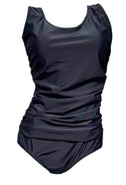 BIMEI Damen Einteiler Mastektomie Badeanzug Taschen Bademode für Silikon Gefälschte Brust Form Bauchkontrolle 125, schwarz, XX-Large von BIMEI