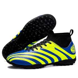 BINQER Herren High Top Fußballschuhe, Lange Spikes Gras Sport Trainingsschuhe Fußballstiefel Spiel Fußballausrüstung Fußballausrüstung(Yellow1,37 EU) von BINQER