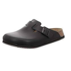 BIRKENSTOCK Boston SL (Superlauf) geschlossener Lederschuh mit normalem Fußbett aus Kork und Verloursleder und Rutschfester Gummi-Eva-Sohle - Modell 60194 - Farbe Schwarz - Größe 40 von BIRKENSTOCK