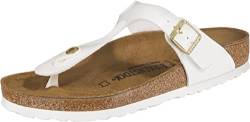 Birkenstock Classic Gizeh Birko-Flor Damen Zehentrenner, Patent White, 38 EU von BIRKENSTOCK