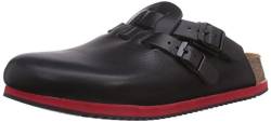 Birkenstock Clog Kay Superlauf, WB, Naturleder, schwarz/rot, schmal, Größe 42 582636-42 (Damen-Clog Sandale Sandalette Pantoffel Pantolette Latsche Halbschuh Ristriemen Clogs Clogen Schluffen) von BIRKENSTOCK