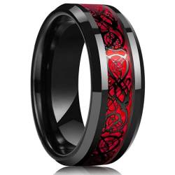 BISONBLUE Ringe Herren Rings Damen Ring Modeaccessoires Mode 8mm Männer Drachen Ring Lila Ring Männer Geschenk 6 Rot von BISONBLUE