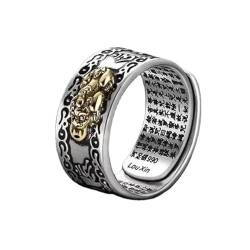BISONBLUE Ringe Herren Rings Damen Ring Modeaccessoires Ring Amulett Reichtum Glück Offener verstellbarer Ring Buddhistischer Ring Viel Glück Männer Größenverstellbar RG14846BR von BISONBLUE