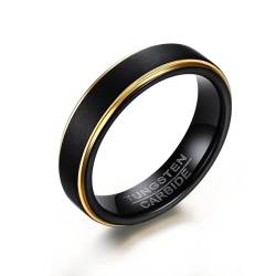 BISONBLUE Ringe Herren Rings Damen Ring Modeaccessoires Schwarze Ringe für Männer 5 mm dünne Ringe für Männer 6 schwarz von BISONBLUE