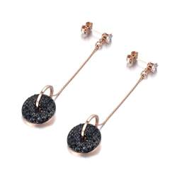 Ohrringe Damen Ohrstecker Ohrhänger Modische 925 Geschenk Für Frauen Freundin Mädchen Ohrringe Für Frauen Bohemia Double Circle Ohrringe Weiß Schwarz Frauen Ohrringe Schwarz von BISONBLUE