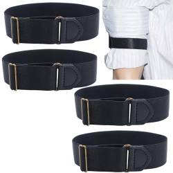 2 Paar Ärmelhalter Verstellbar, Anti-Rutsch-Hemd Ärmelhalter, Anti-Rutsch-Armband für Männer Frauen, Stretch Nylon Universal Größe, Ärmelhalter für ixing Lange Ärmel - Breite 2,5 cm (Schwarz) von BIVOFU