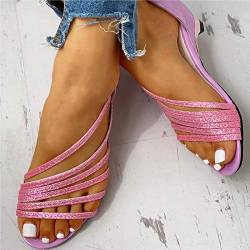 BJZP Frauen Sandalen Keilsandalen Sommerschuhe Plateau Espadrille Damen Keilabsatz Sandaletten Sommer Offene Schuhe Flatform Slingback Flip Flops Freizeit Schuhe,Rosa,36 von BJZP