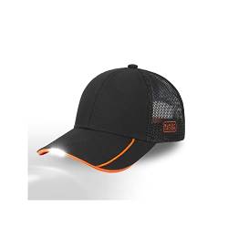 Cap Herren Atmungsaktiv, Tracker Kappe Herren, Anti-Reizung, Natürlich, Schwarz/Orange, Einheitsgröße von BLACK+DECKER