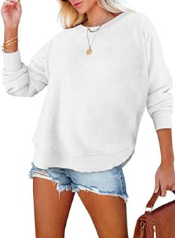 BLENCOT Damen Langarmshirt Rundhals Oberteile Casual Basic T-shirt Einfarbige Shirts Baumwolle Tunika Bluse Tops von BLENCOT