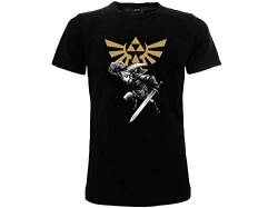 BLT Original Zelda Offizielles Link T-Shirt, schwarz mit Schwert für Erwachsene, Jungen und Kinder, Schwarz , 14-15 Jahre von BLT