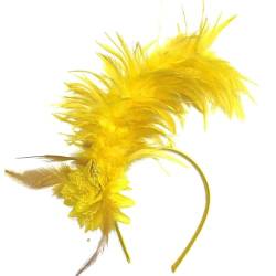 BLULILY Feder-Stirnband Fascinator Stirnband Cosplay Haarreifen 1920er Stil Kopfschmuck Vintage Feder Haarschmuck für Frauen von BLULILY