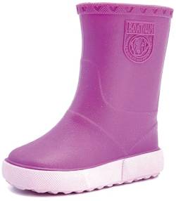 Boatilus Nautic Kinder Regenstiefel, Galoschen, Gartenstiefel - 100% wasserdicht, duftender Gummi, rutschfest - Auster Fuxia - Größe 29 von BOATILUS smelly welly