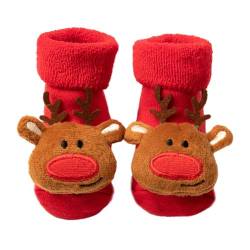 BOBORA Weihnachten Antirutsch Socken Neugeboren Baby Jungen Madchen Cartoon Baumwolle Socken Herbst Winter Socken für Kleinkind 0-3 Jahre von BOBORA