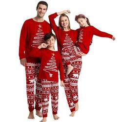 BOBORA Weihnachten Schlafanzüg Familie Set Lang Familie Christmas Pyjama Outfit Herren Damen Jungen Madchen Nachtwäsche Cute Pyjama Anzug von BOBORA