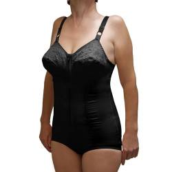 BODYPERFECT Damen-Unterwäsche mit Cups, Unterwäsche mit Korsett, figurformend, für Damen, Transparent (Schwarz, 3XL) von BODYPERFECT