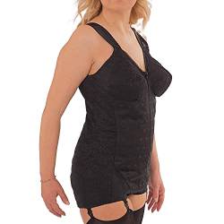 BODYPERFECT Formender Body für Damen, verstärkt, elastisch, doppelt gefüttert, Innenseite herausnehmbar (Schwarz, 4XL) von BODYPERFECT