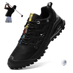 Outdoor Golfschuhe Bequem Herren Sneaker Golf Training Große Größe 40-50 Outdoor Walking Herren Sport Rasenschuhe, Schwarz , 42 1/3 EU von BOEBIZ