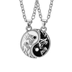 BOGEEL Yin-Yang-Paar-Halskette für Damen und Herren, personalisierbar, passend für Sonne, Mond, Nähte, Freund-Halsketten von BOGEEL