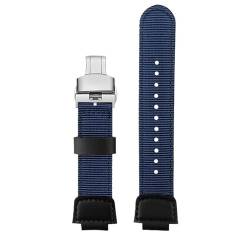 BOLEXA Nylon-Armband, Sport-Armband aus Nylon und Canvas, Ersatzarmband, Schnellwechselarmband for Herren und Damen(B Blue Silver) von BOLEXA