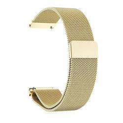 BOLEXA edelstahl uhrenarmband 12mm-22mm Ultradünnes Volledelstahl-Mesh-Uhrenarmband mit Schnellverschluss for Männer und Frauen, magnetisches Smart Strap mit Werkzeug(Gold,14mm) von BOLEXA