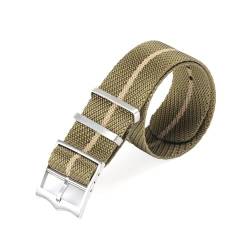 BOLEXA nato strap Nylon-Uhrenarmband, 22 mm, 20 mm, Stoff, Segeltuch, Armband, Ersatz-Uhrenarmband, Universalarmband Nylon Uhrenarmbänder (Color : Green beige, Size : 20mm) von BOLEXA